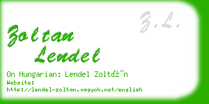 zoltan lendel business card